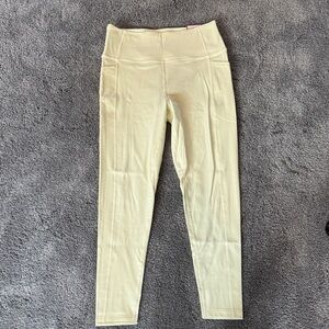 Victoria's Secret Light Yellow Leggings - Woman’s size 10 7/8” L